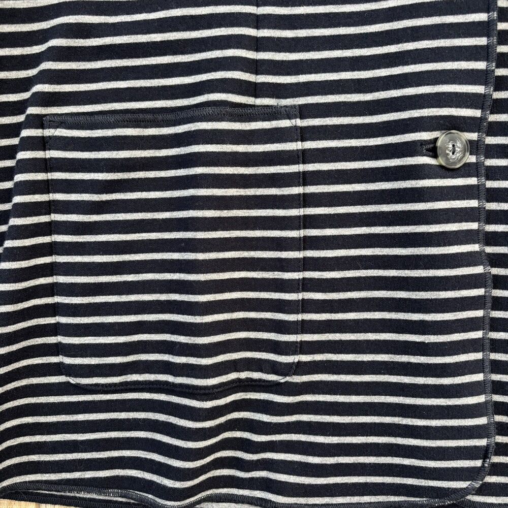 J. Jill Women Blazer Jacket Striped Knit Sz L Cotton Blend Stretch Casual Office - Picture 5 of 12